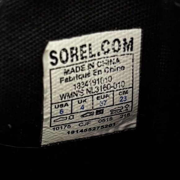 Sorel Lolla II Cut Out Bootie Black Leather Boots Women's Size 6 US, 37 EU - Picture 7 of 10